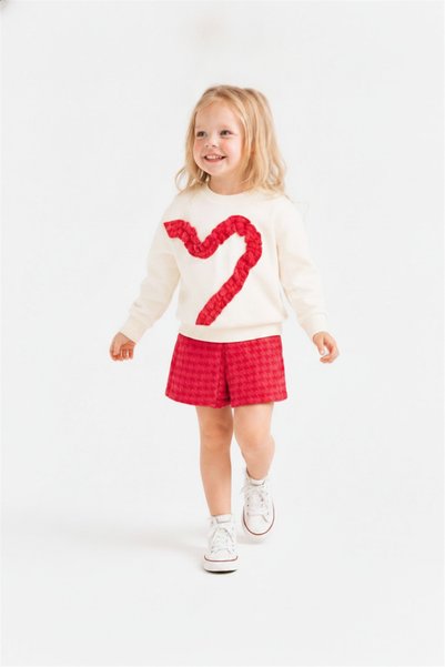 NK Baby Girl Ruffle Front Sweatshirt 1-4 Years Cream