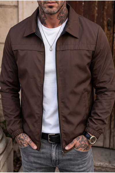 blucombin Men's Lined Seasonal Jacket Wide Cut Polyester Fabric