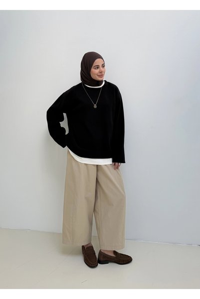 MODA AKSA 109356 KADİFE SWEAT SİYAH