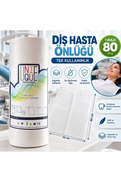 Tek Kullanımlık Diş Hasta Önlüğü – 1 Rulo / 80 Adet