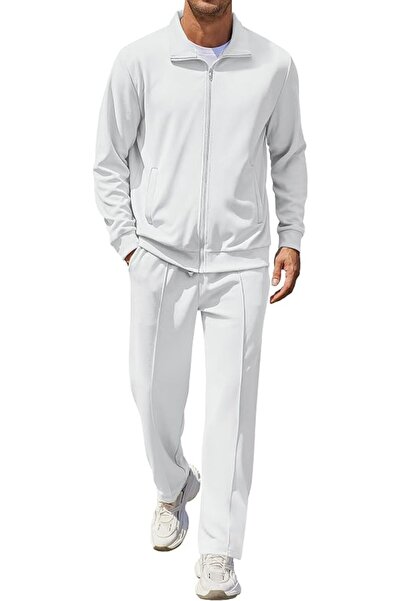 COOFANDY Men's Casual Sweatsuit 2 Piece Athletic Full Zip Tracksuit Jacquard ...