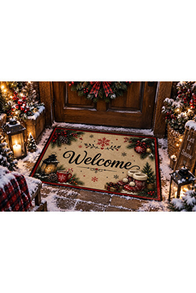 EVSEHOMES New Year Themed Door Mat 40X60 cm (Gift)