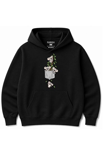 Rabona Fashion Φούτερ με κουκούλα με σχέδιο Ευκάλυπτου Koala Pocket Crew