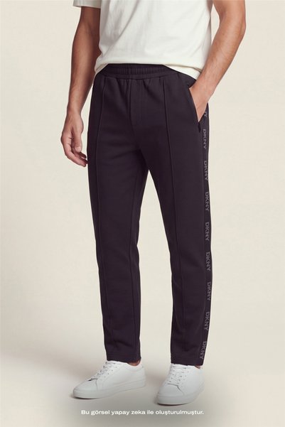 Dkny Jacquard Tape Sweatpant Erkek Eşofman Altı Siyah