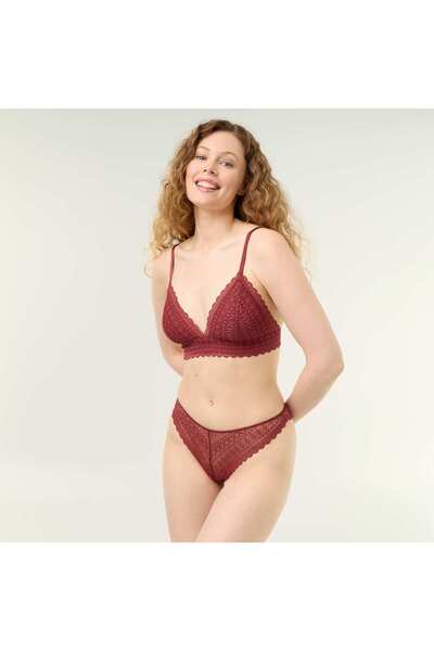 KIABI Lace Thong Burgundy