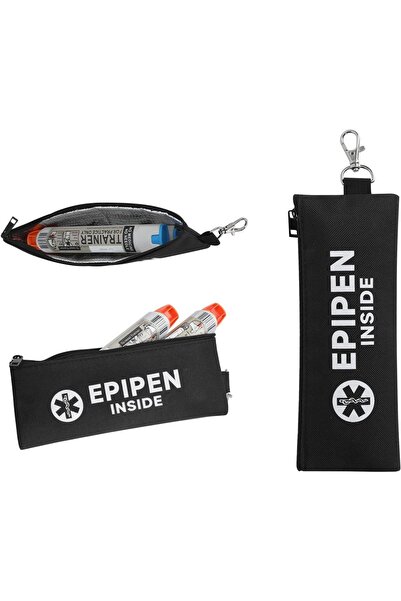 Dotail Husă termoizolantă pentru 2 injector-e auto-injectoare EpiPen, izolație termică, impermeabilă, carabină, 21,8 x 7,6 cm