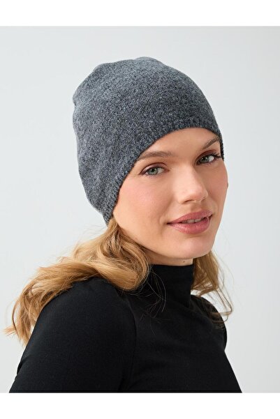 Jimmy Key Anthracite Wool Blend Plain Basic Beret