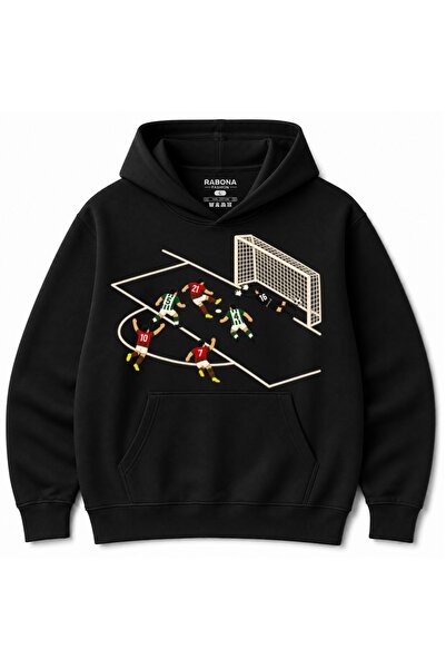 Rabona Fashion Φούτερ με Γραφικό Αγώνα Ποδοσφαίρου: Τελική Λήψη με Ένα Άγγιγμα