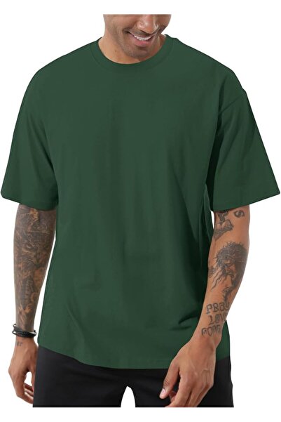GENERAL Men's Fashion Loose Fit Crewneck Solid T-Shirt Athletic Lightweight S...