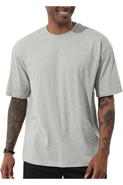 GENERAL Men's Fashion Loose Fit Crewneck Solid T-Shirt Athletic Lightweight S...