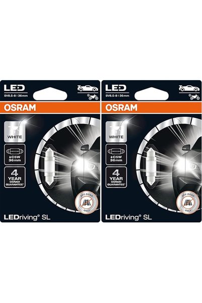 OSRAM LED VALUE OSRAM LEDriving SL، ≜ C5W (36 مم)، أضواء إشارة، أبيض 6000K، إ...