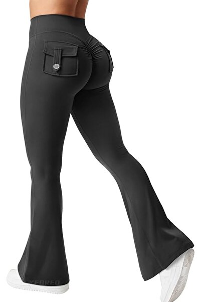 GENERAL YEOREO CoreFlex Flare Leggings with Pockets for Women Scrunch Workout...