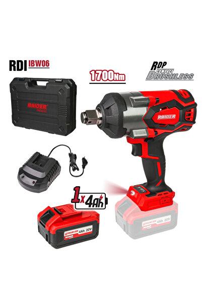 Raider Industrial Cheie de impact brushless 20V3sp.4Ah1700Nm3/4"RDI-IBW06