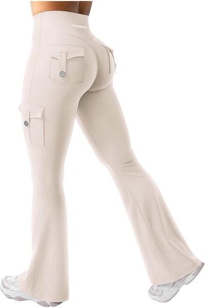 GENERAL YEOREO CoreFlex Women Workout Flare Leggings with Pockets Hidden Scru...