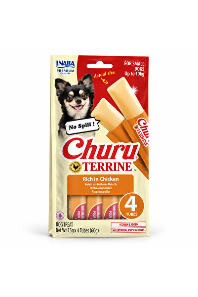 Inaba Churu Terrine Soft Chicken Treat for Small Dogs, 4 × 15 g