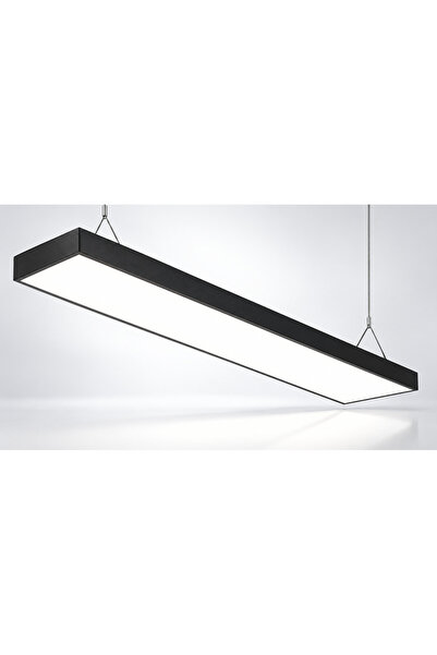 75W 120 cm Sarkıt Lineer LED Armatür 6750 Lümen Beyaz Işık Siyah Kasa
