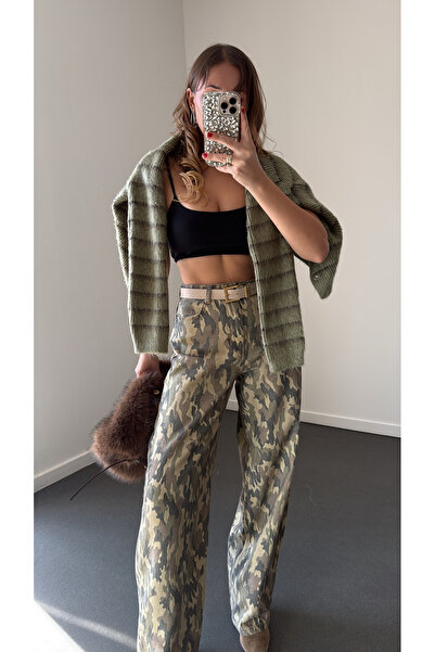 Narferita Ranger Kamuflaj Desenli Wide Leg Jeans
