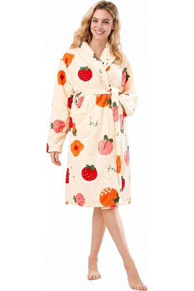 GENERAL Women's Bathrobes Soft Long Full Length Wrap Dressing Gown Lightweigh...