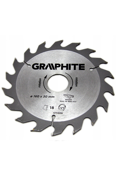 graphite Panza ferastrau circular 18 dinti varfuri HM 160x30mm 57H656