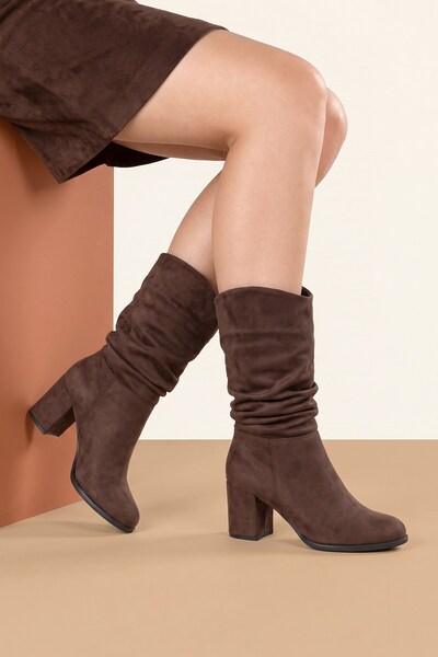 Stilbagshoes Novis Boğaz Körük Detail Women's Boots Brown