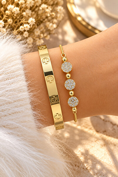 Jack Ferrero Women's Yellow Color Combination Chain Bracelet Set