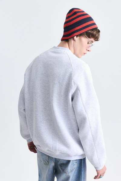 VAMOSCLO Oversize Printed Crew Neck Sweatshirt