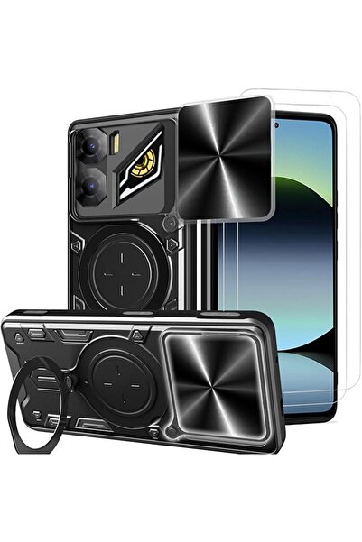GENERAL غطاء حماية لهاتف ZTE nubia Neo 3 5G مع غطاء منزلق للكاميرا وحامل حلقي...