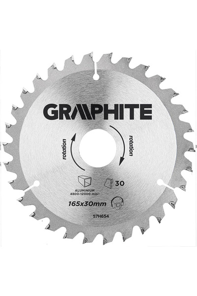 graphite Panza ferastrau circular 30 dinti varfuri HM 165x30mm pentru Al 57H654