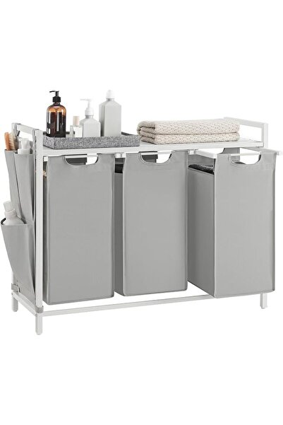 VASAGLE BLH201B01V1 Dirty Laundry Basket, 2 Compartments, Bin, with 2 Removab...