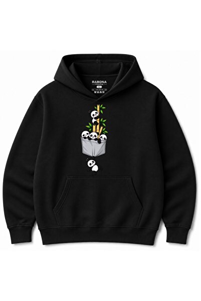 Rabona Fashion Φούτερ με κουκούλα με σχέδιο  "Panda Pocket Crew Bamboo Advent...