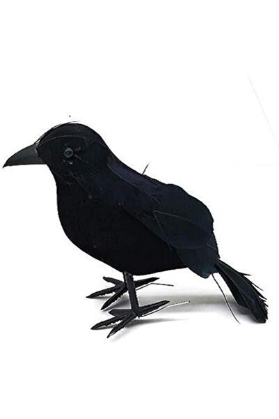 MOODEEY Black Fake Crows Halloween Decorations Feathered Crows Decor Realisti...