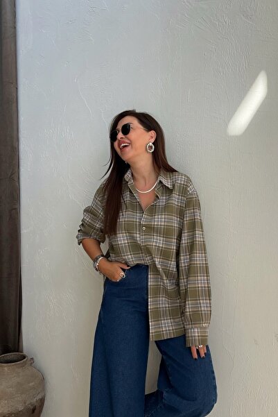 ELVAN TOLON Plaid Lumberjack Shirt Khaki