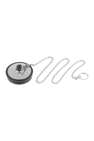 ANTBRO Dop Sifon Lavoar D47 mm cu Lant Crom, Material Cauciuc, Culoare Argint...