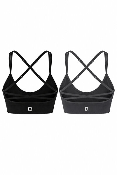 HARSFIT Pachet de 2 bustiere sport GRIBA fără cusături pentru fitness și Pilates