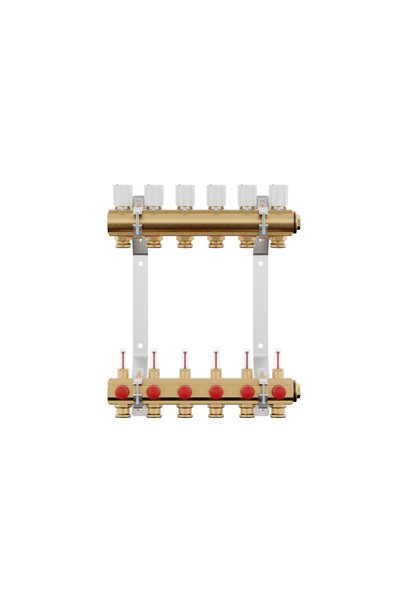ANTBRO Distribuitor din Alama, 6 Cai, Intrare 1" (26x34), Lungime 300 mm, max...