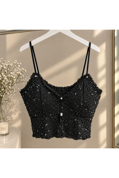 Eloré Pearl Sequin Cami Top