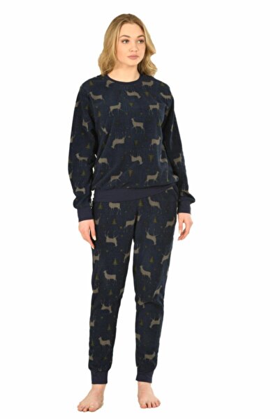 Jiber Set de trening din fleece cu model pentru femei 3918