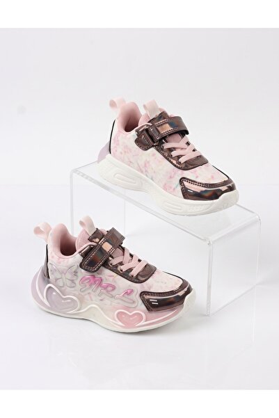 MiniKids Adidasi Clibee cu luminite Raisa, roz-gri