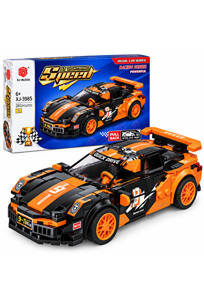 XJ BLOCKS Set de construit mașină sport Racing, 261 piese, mecanism Pull-Back...