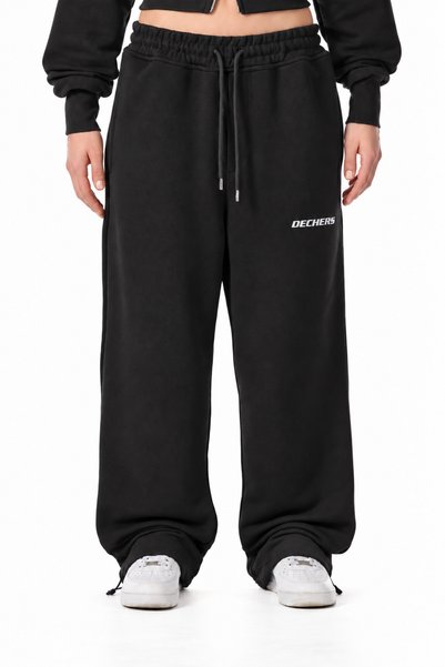 Dechers Winter Cotton Embroidered Premium Adjustable Cuffed Baggy Sweatpants - E234