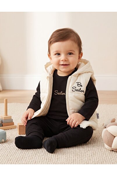 MiniKids Σετ γιλέκου, Be Sailor, σε μαύρο