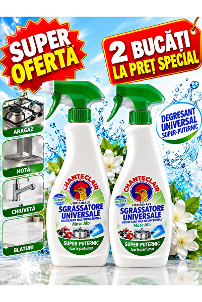Chanteclair Pachet 2 x Degresant Universal Sgrassatore, Mosc Alb, Super-Puter...