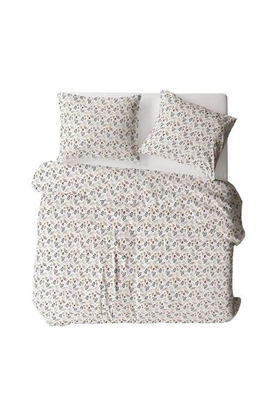 Karo Fata de perna 40x40cm, alb-maro, material bumbac, model cu ramuri si fru...