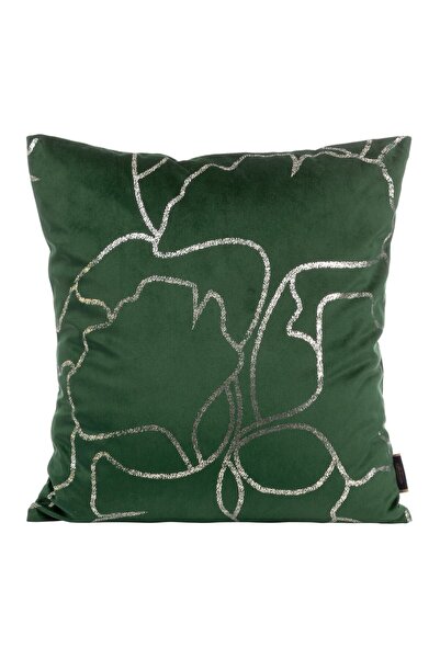 Eurofirany Fata de perna 45x45 35 catifea albastru marin auriu frunze de ginkgo