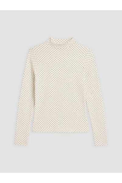 LC Waikiki Two Mt Shop Quality Lcw Everyday Ecru Ribbed Polka Dot Super Skinn...