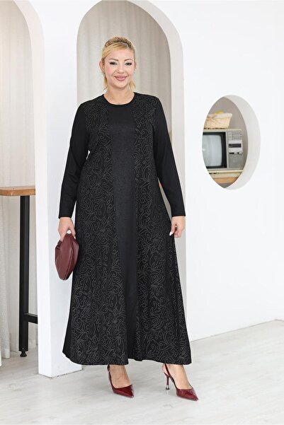 Siyezen Plus Size Stoned Flared Dress
