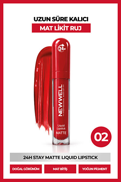 New Well 24H Stay Matte Liquid Lipstick Kalıcı Mat Likit Ruj 02 5.5 ml