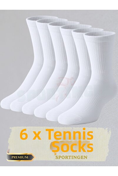 H&N Socks 6 أزواج جوارب للجنسين قطنية أبيض تنس