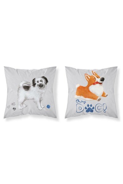 Detexpol Fata de perna din bumbac, Mayamoo, PSBA 22 A, gri, 40x40 cm, fata du...