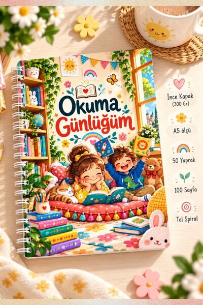 birikiyedi Çocuklar İçin Okuma Günlüğüm/Kitap Takip ve Değerlendirme Defteri/...